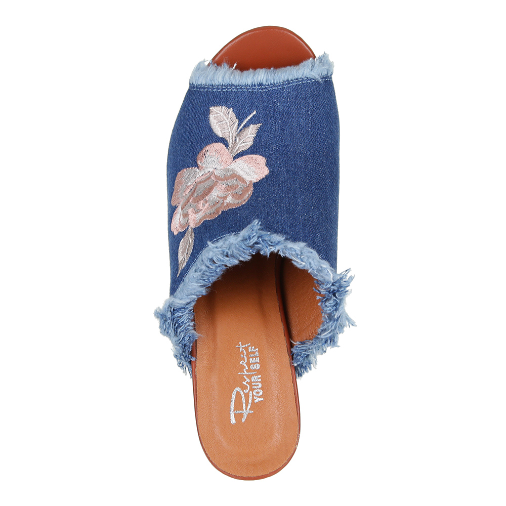 Мюли из джинсы на высоком каблуке Respect