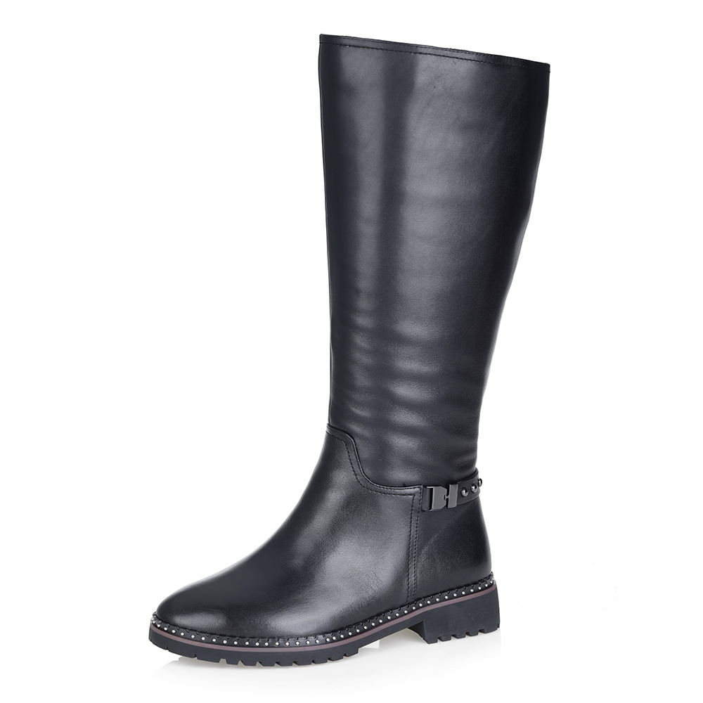 Черные кожаные сапоги Respect