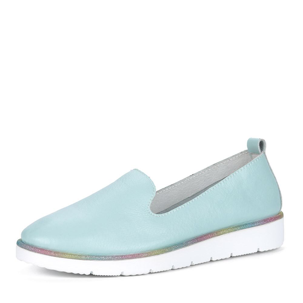 Голубые лоферы из кожи Respect