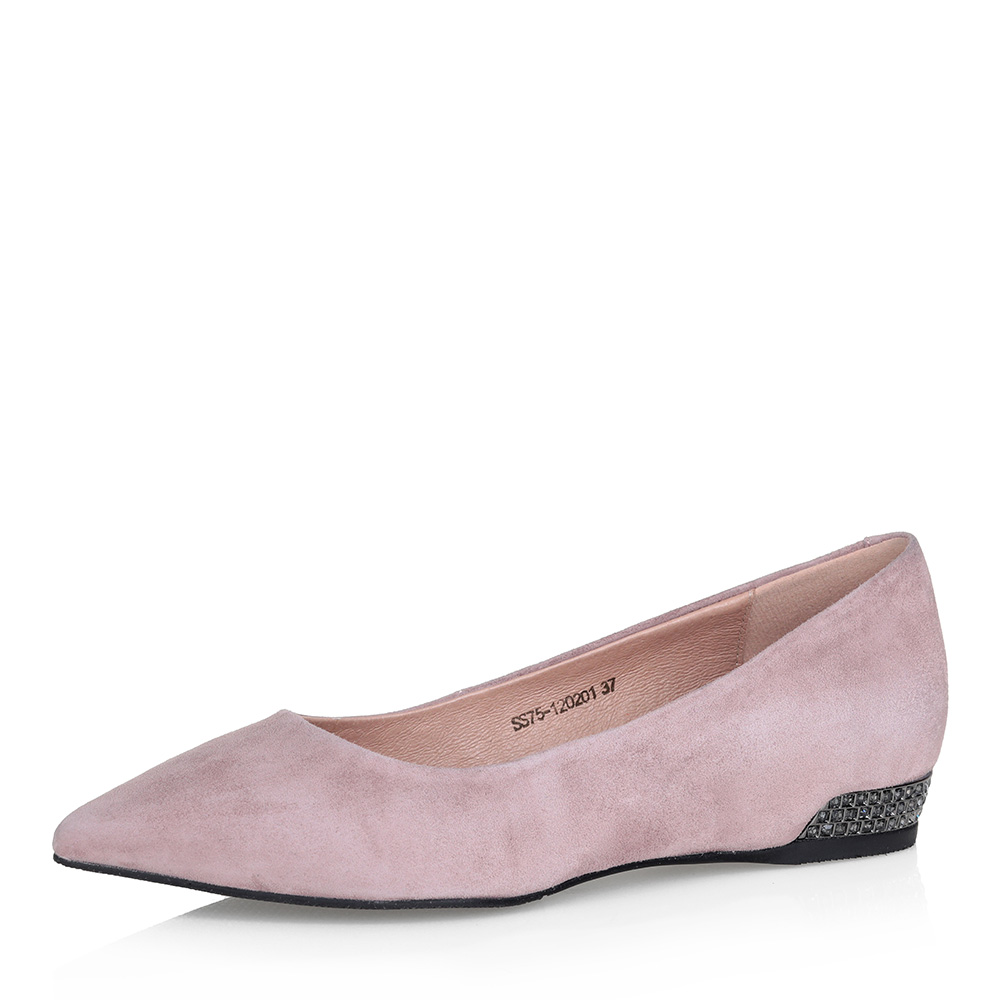 Розовые балетки из велюра Respect