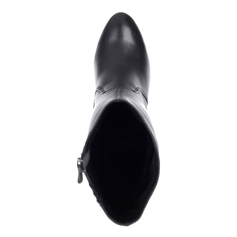 Черные сапоги на контрастном каблуке Respect