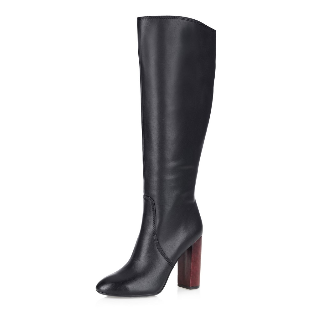 Черные сапоги на контрастном каблуке Respect