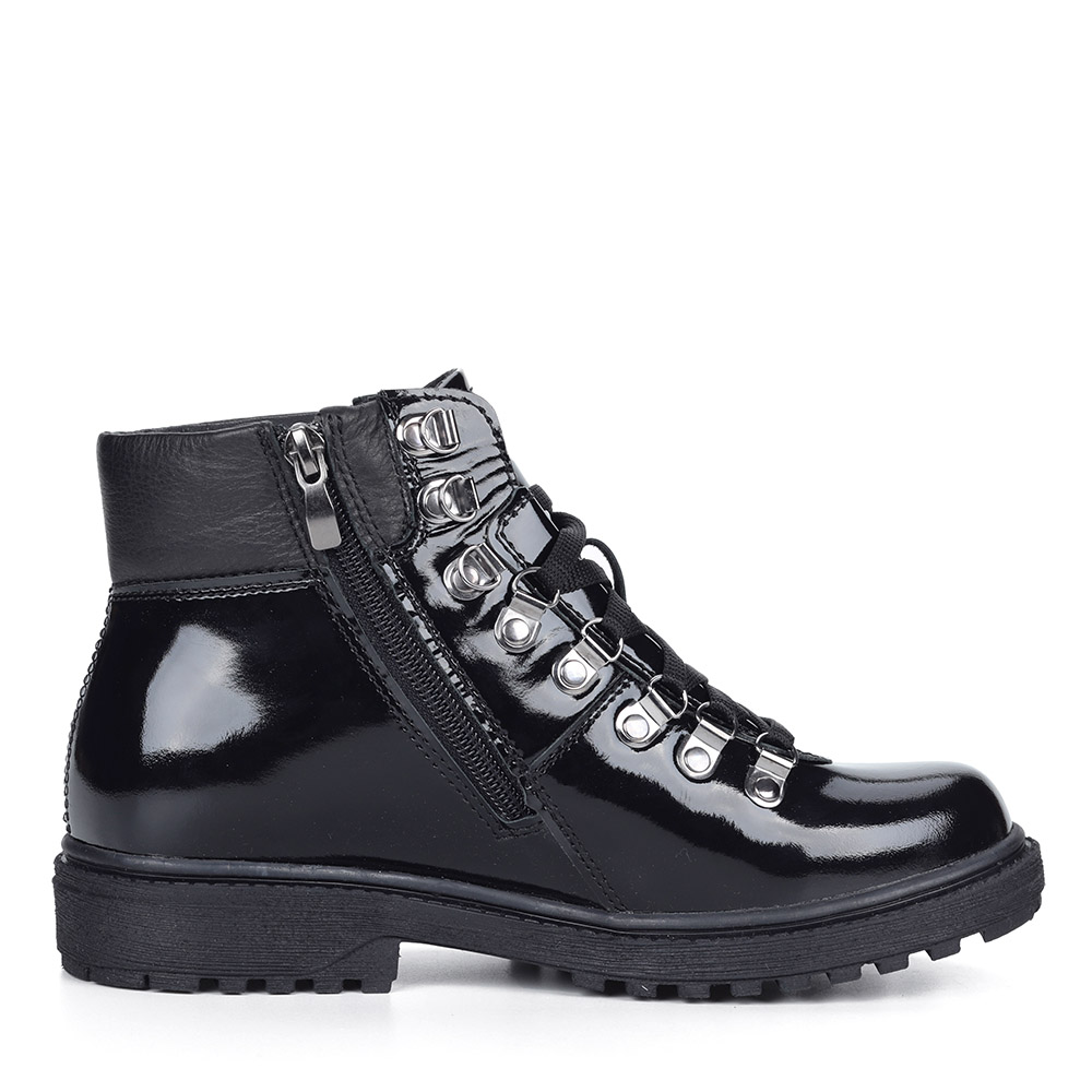 Черные лаковые ботинки на шнуровке Respect