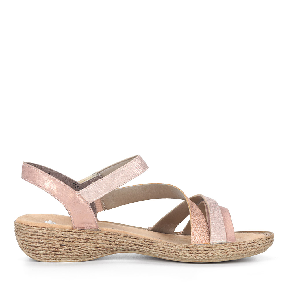 Бежевые сандалии из эко кожи Rieker