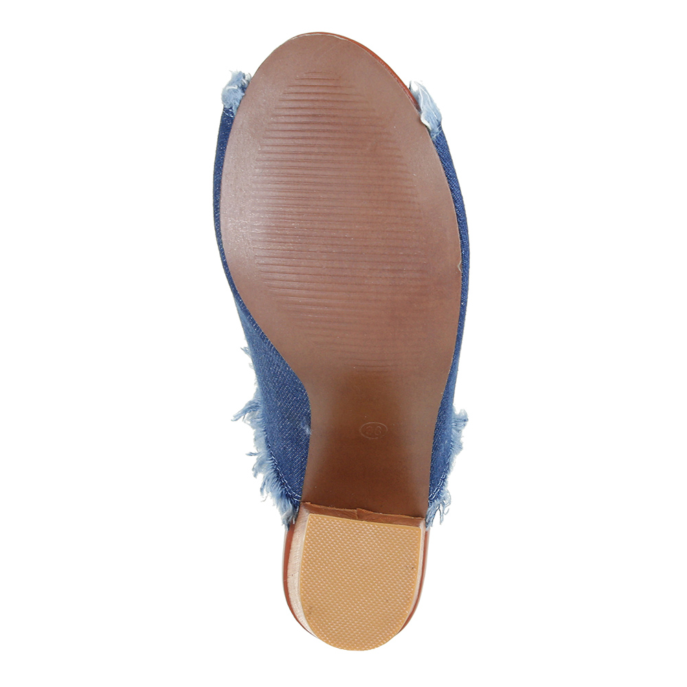 Мюли из джинсы на высоком каблуке Respect