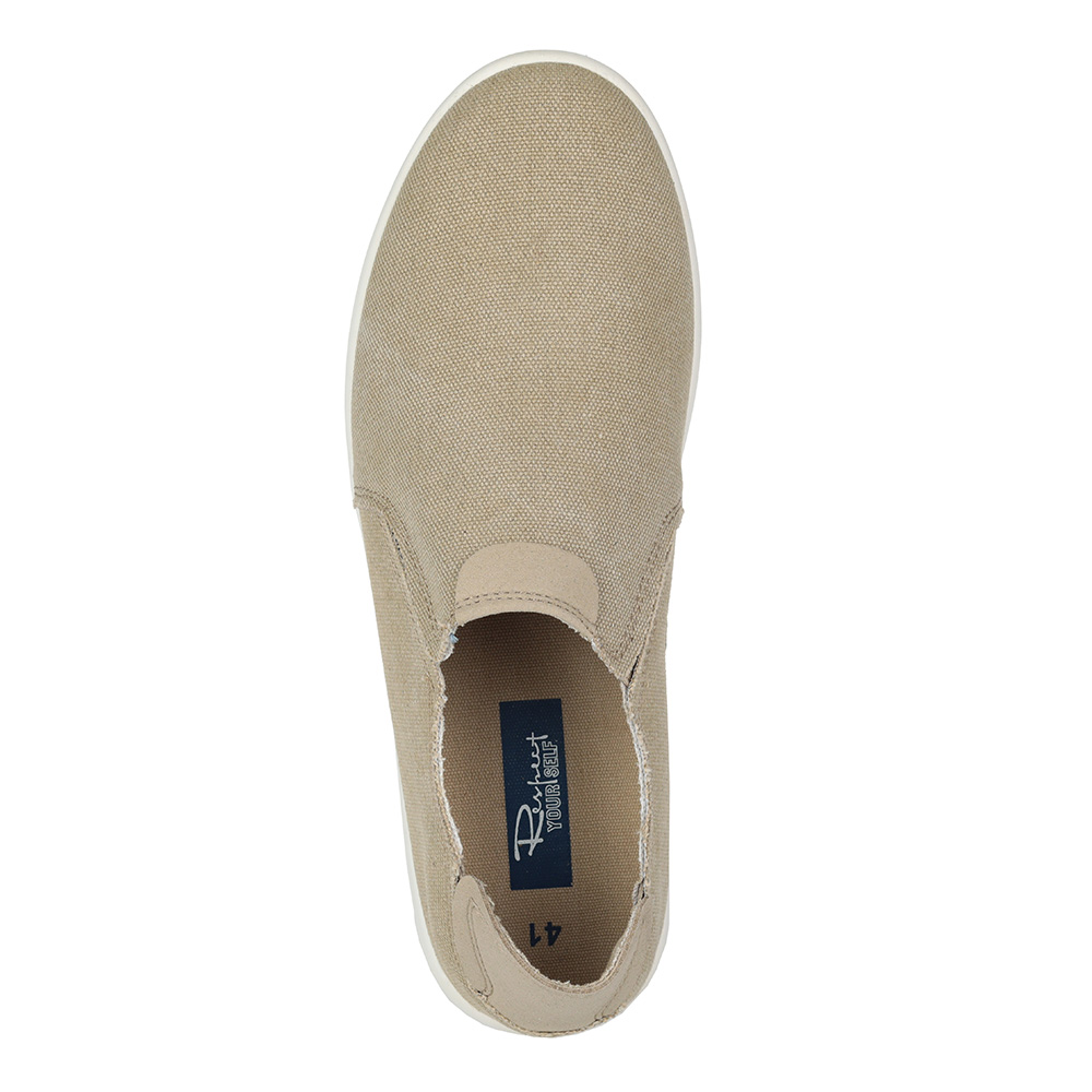 Бежевые слипоны из текстиля Respect