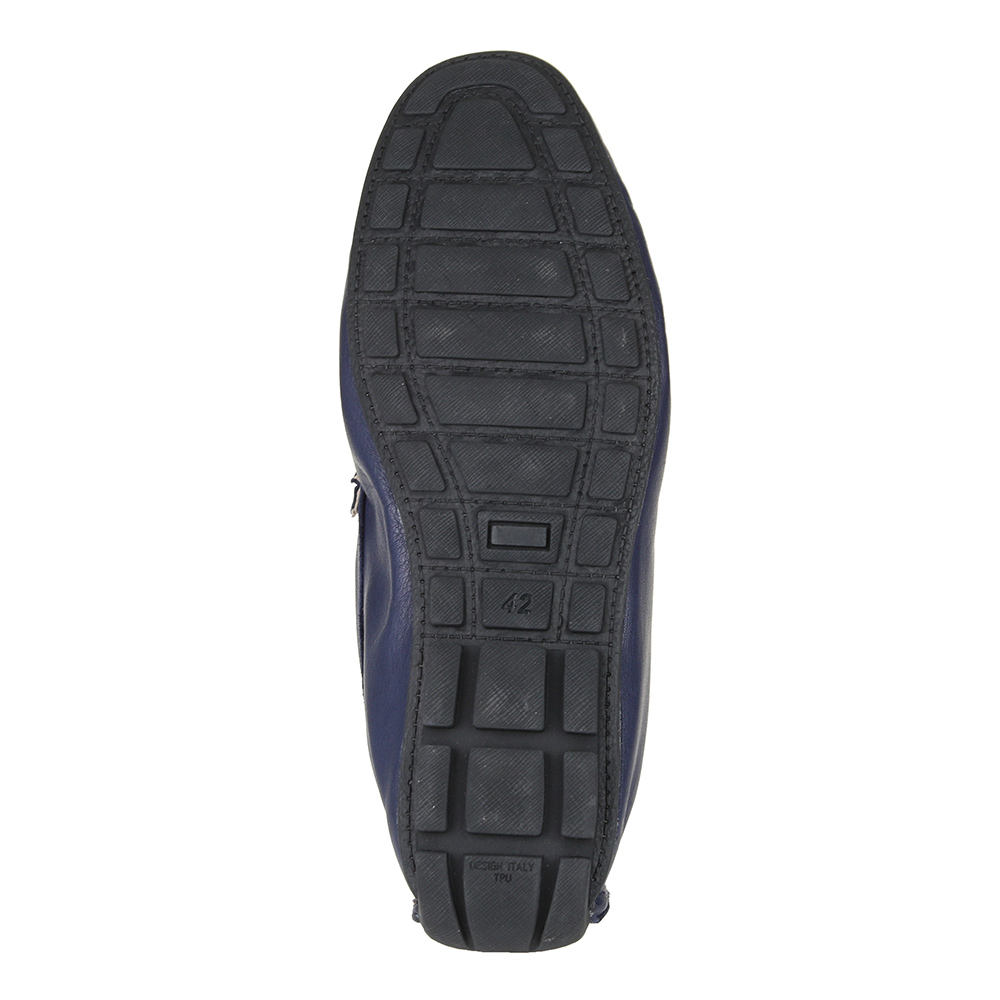 Кожаные мокасины в синем цвете Respect