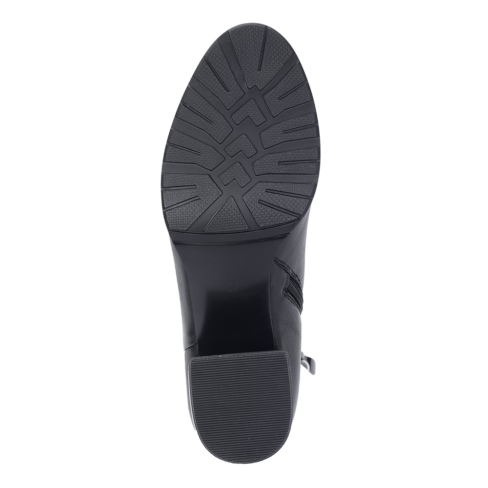 Черные кожаные ботильоны на устойчивом каблуке Respect