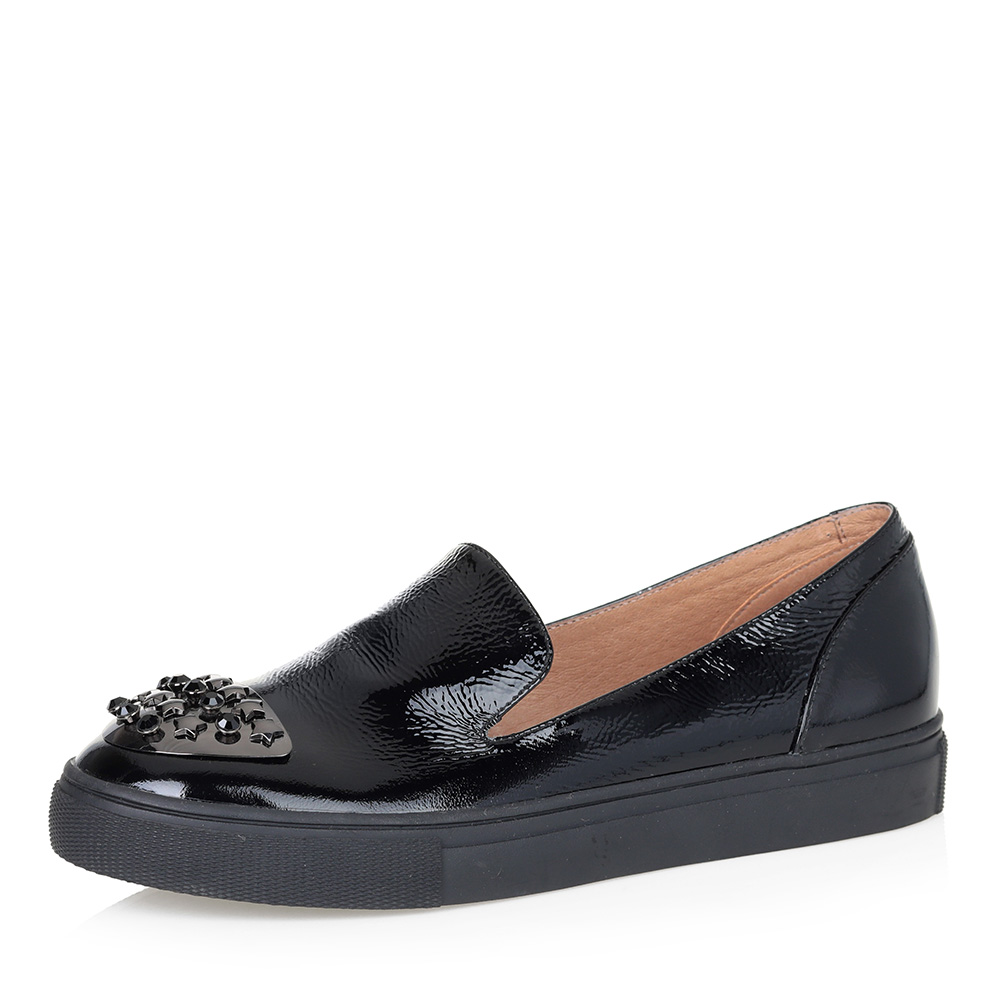 Черные слипоны с декором на носке Respect