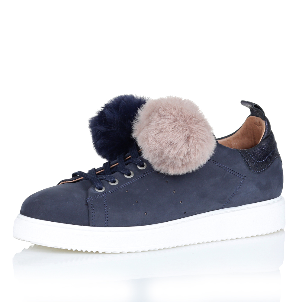 Кеды с помпонами в синем цвете Respect