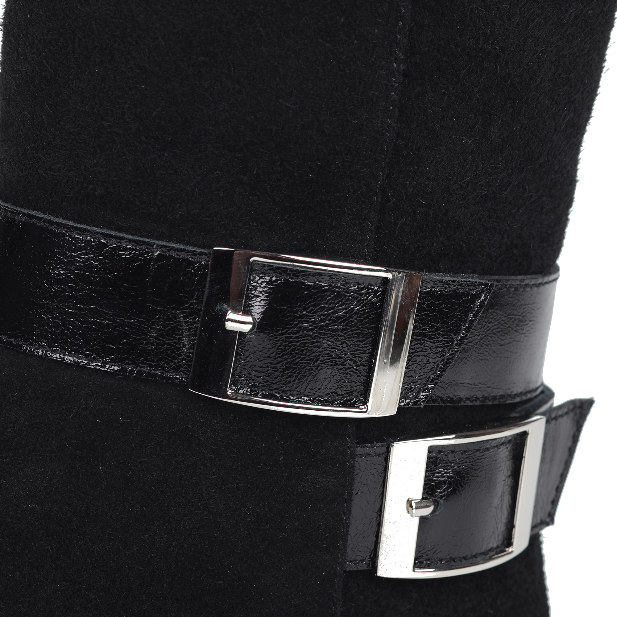 Черные сапоги с декоративными ремешками Respect