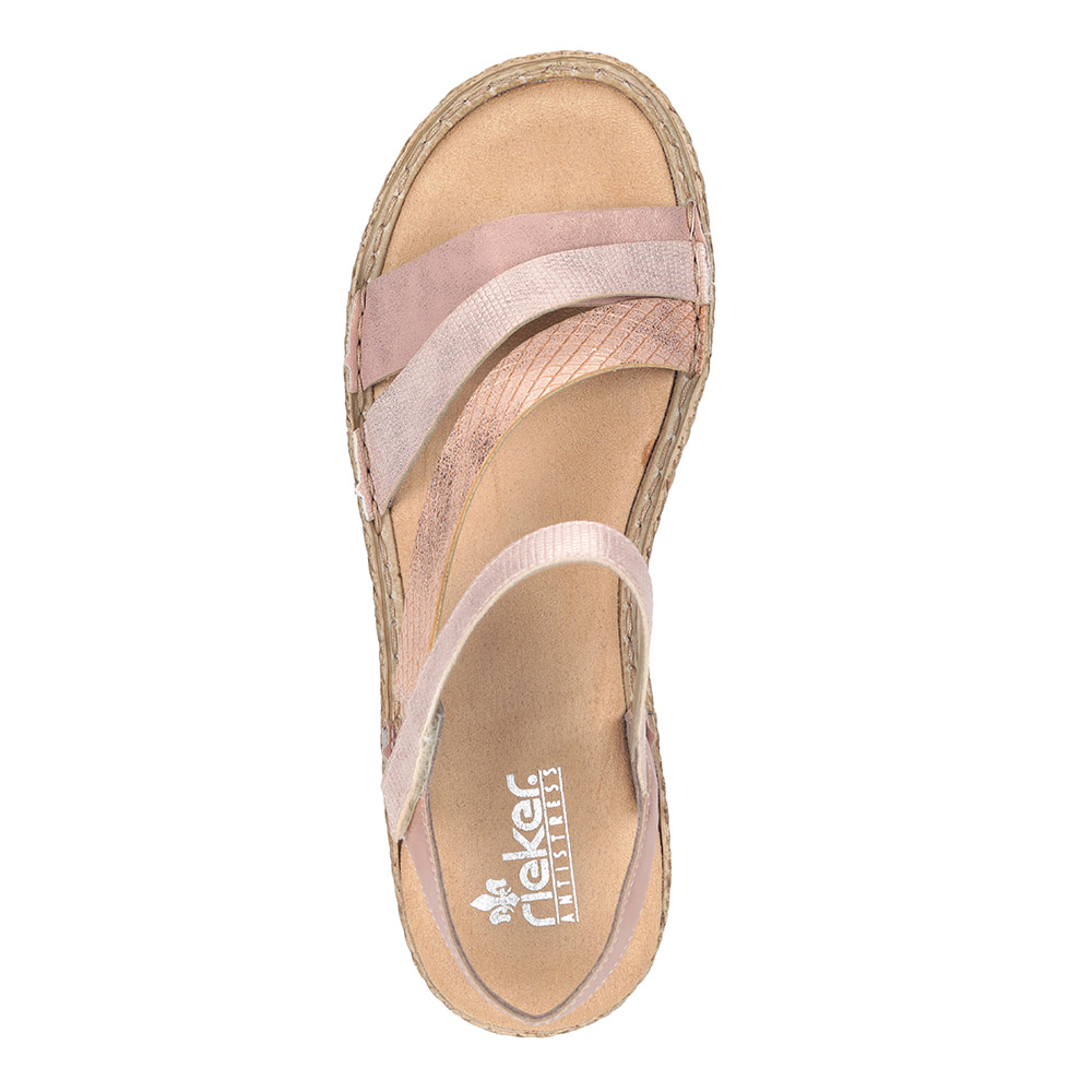 Бежевые сандалии из эко кожи Rieker