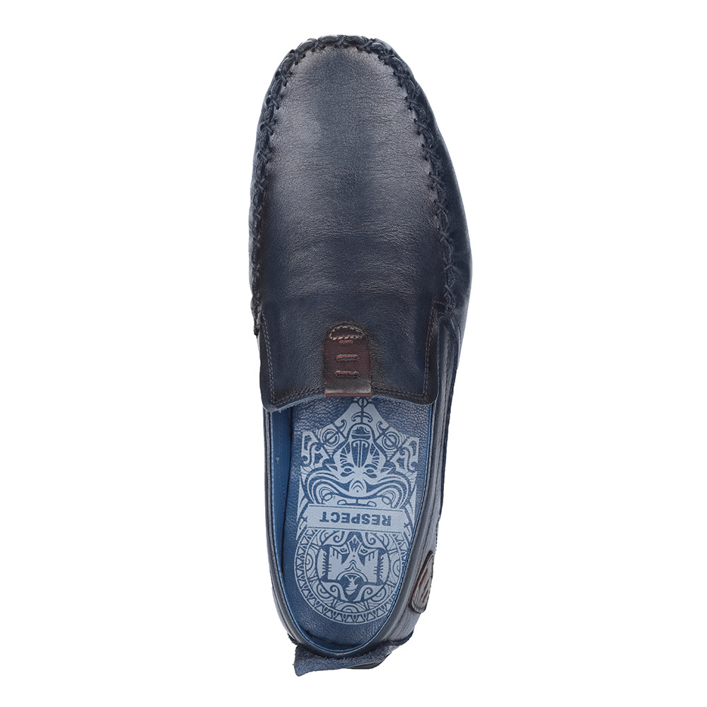 Синие мокасины из кожи Respect