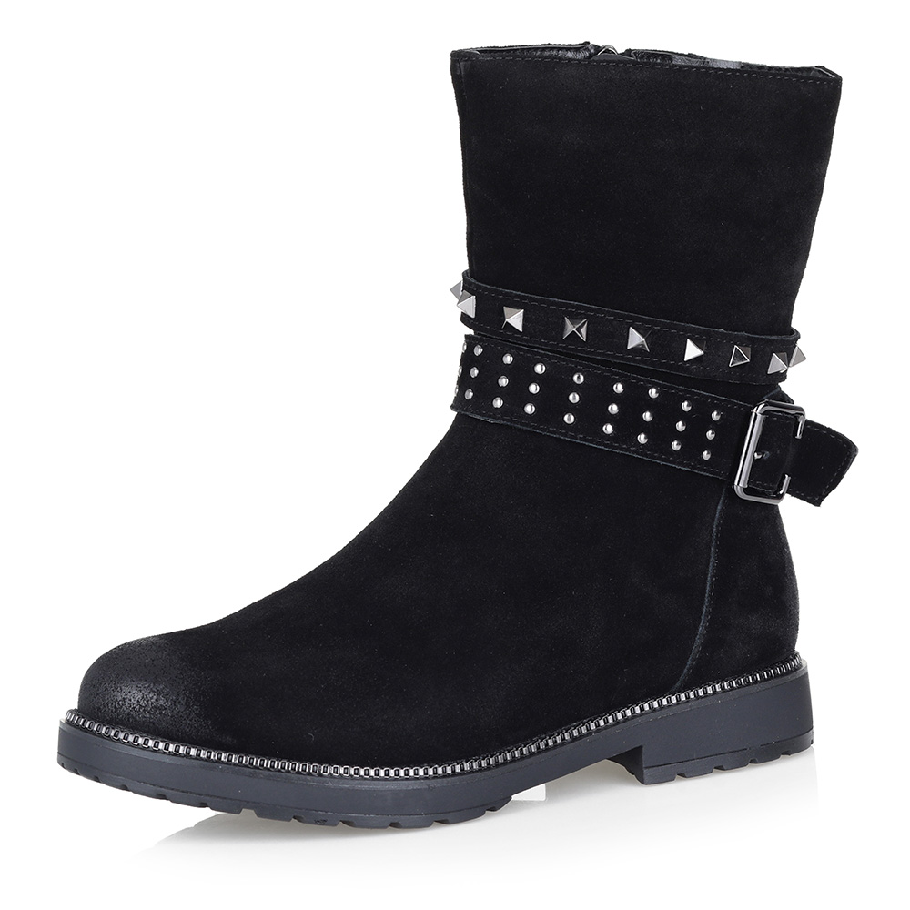 Черные ботинки с декоративным ремешком Respect