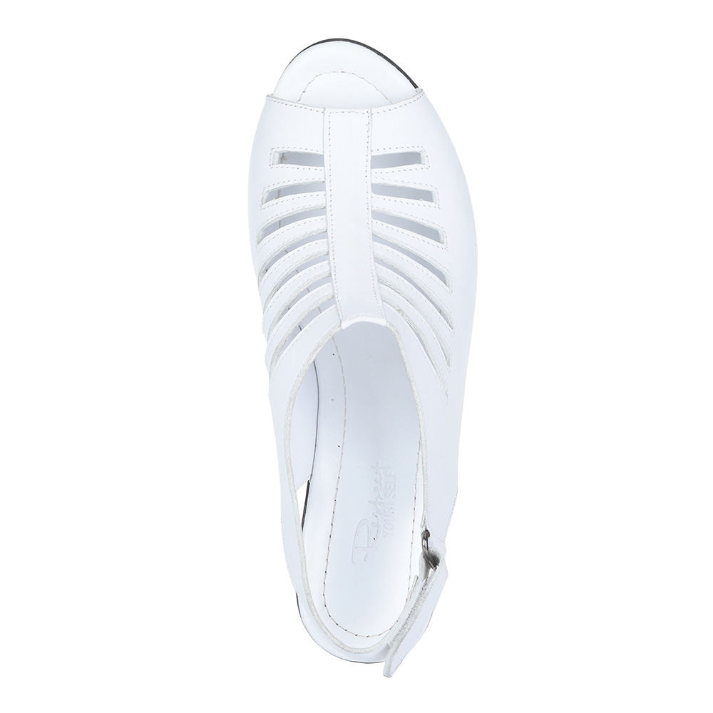 Белые кожаные босоножки Respect