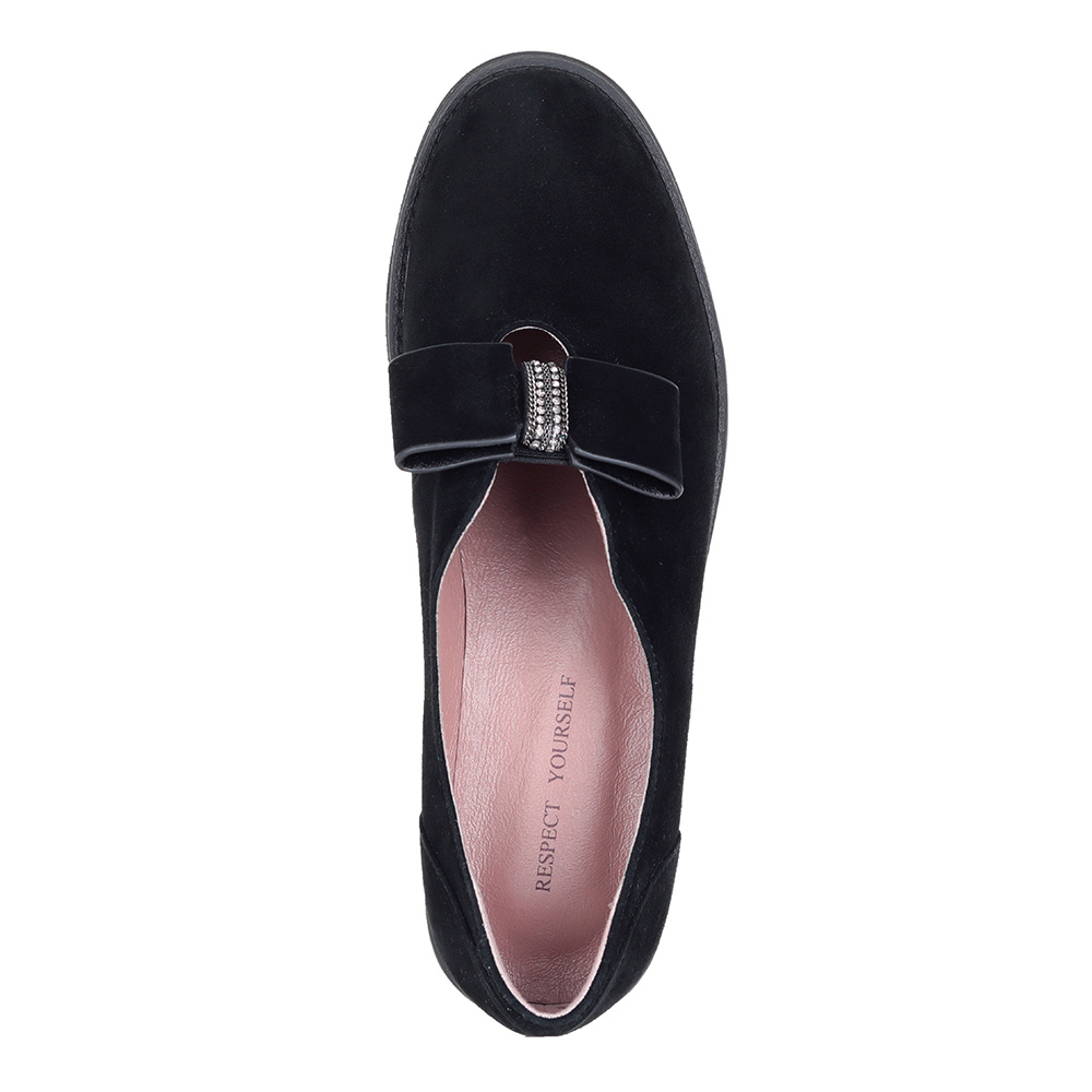 Черные туфли с плоским бантом Respect
