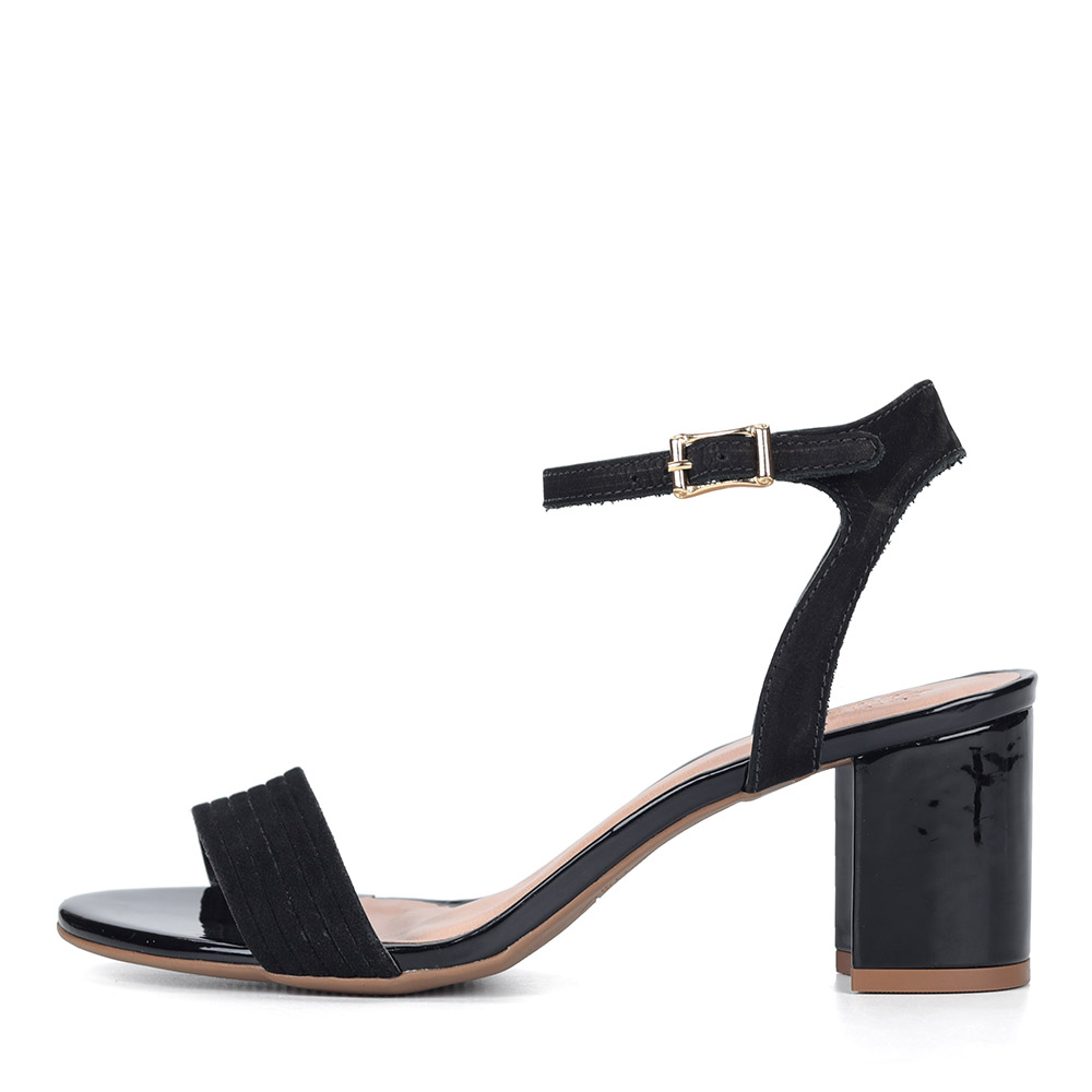 Черные босоножки из велюра Respect