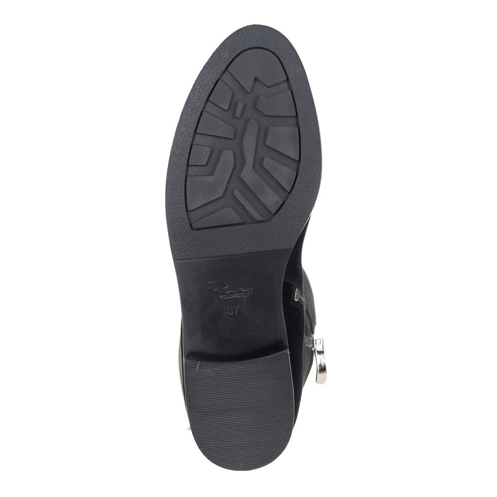 Черные сапоги из велюра на меху Respect