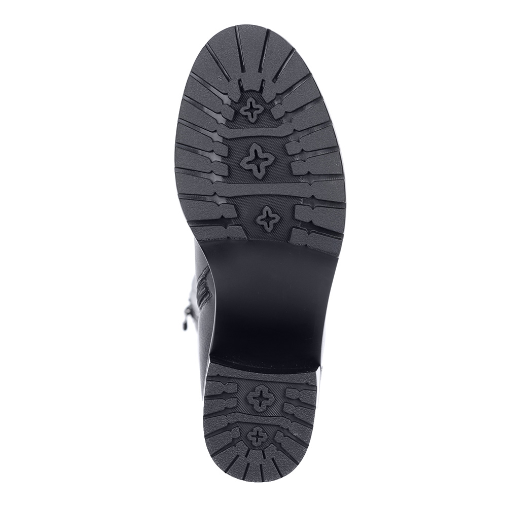 Синие сапоги из кожи на каблуке Respect