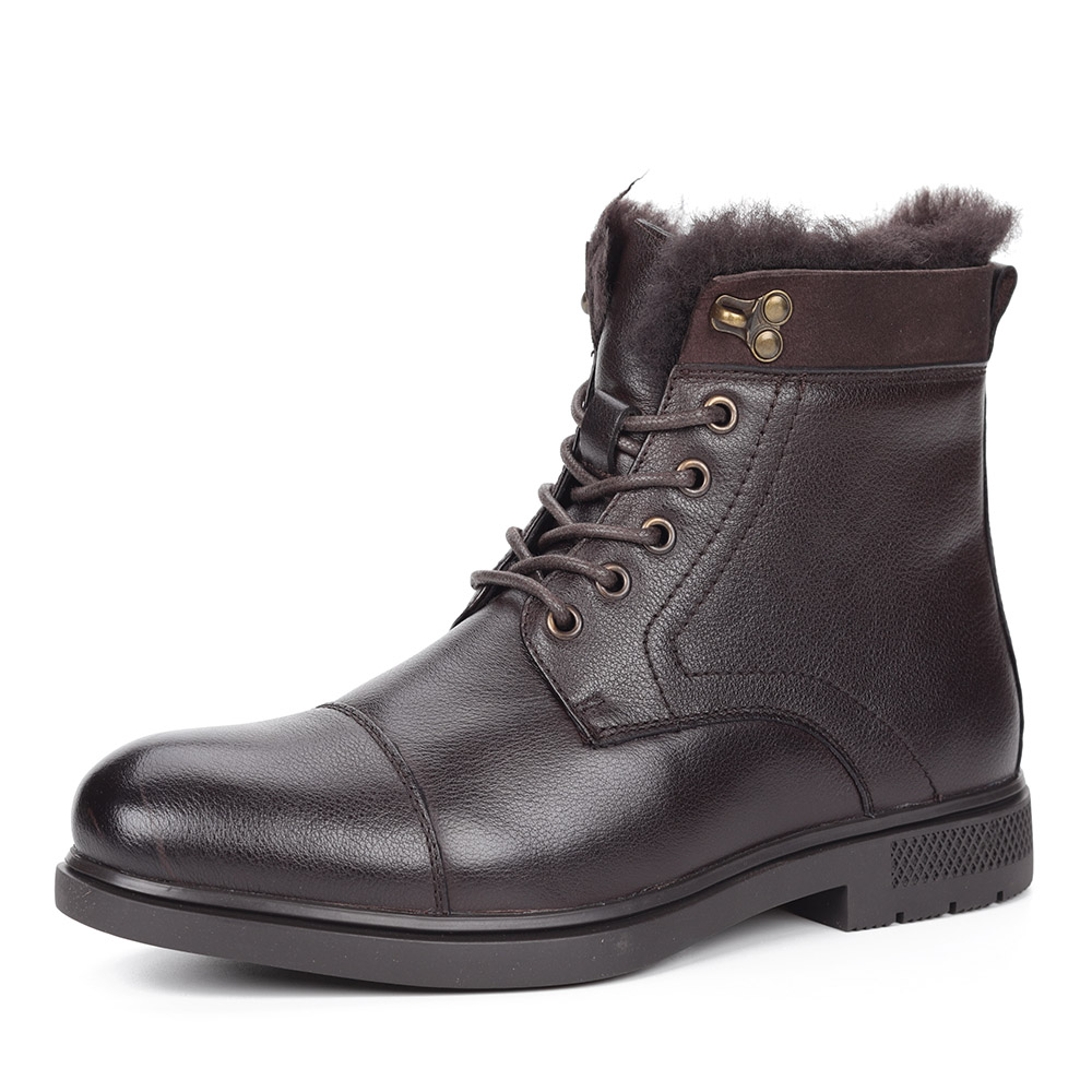 Коричневые ботинки из кожи на шнуровке Respect