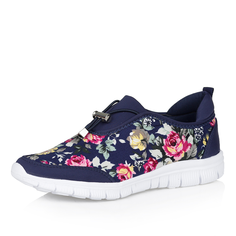 Кроссовки без шнурков с цветочным принтом Rieker