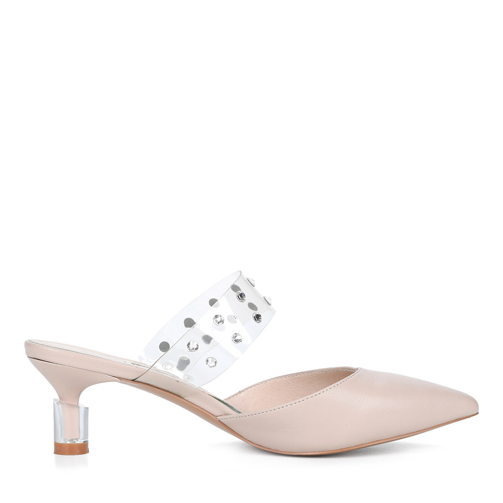 Розовые декорированные мюли Respect