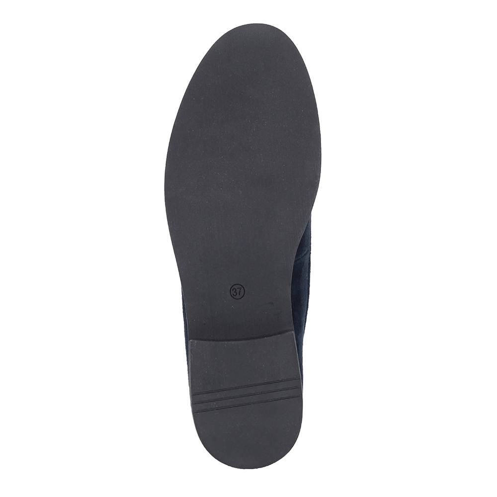 Синие лоферы из велюра с декором Respect