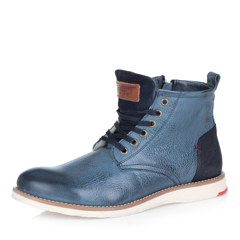 Синие ботинки на контрастной подошве Respect