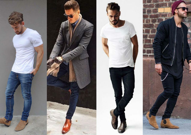 С чем носить мужские ботинки челси