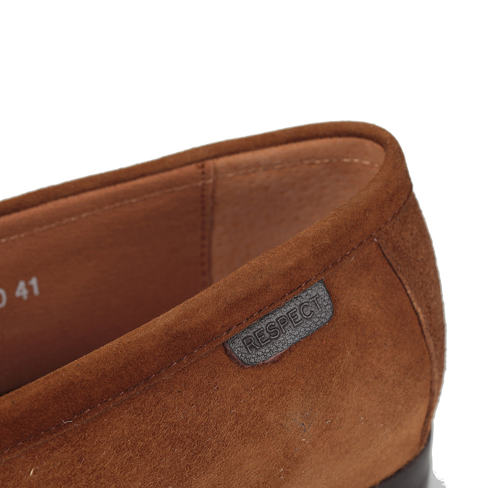 Рыжие лоферы из велюра Respect