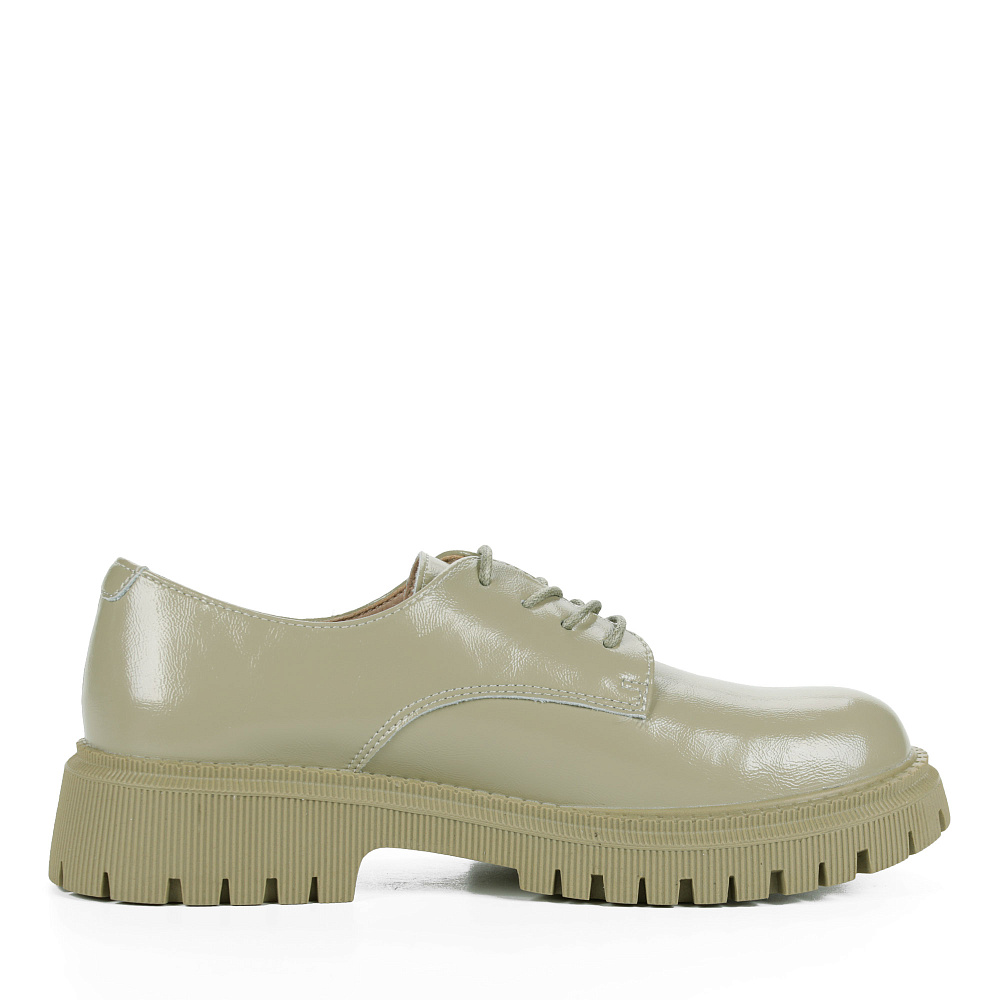 Оливковые полуботинки из композиционной кожи на подкладке из текстиля на тракторной подошве Respect