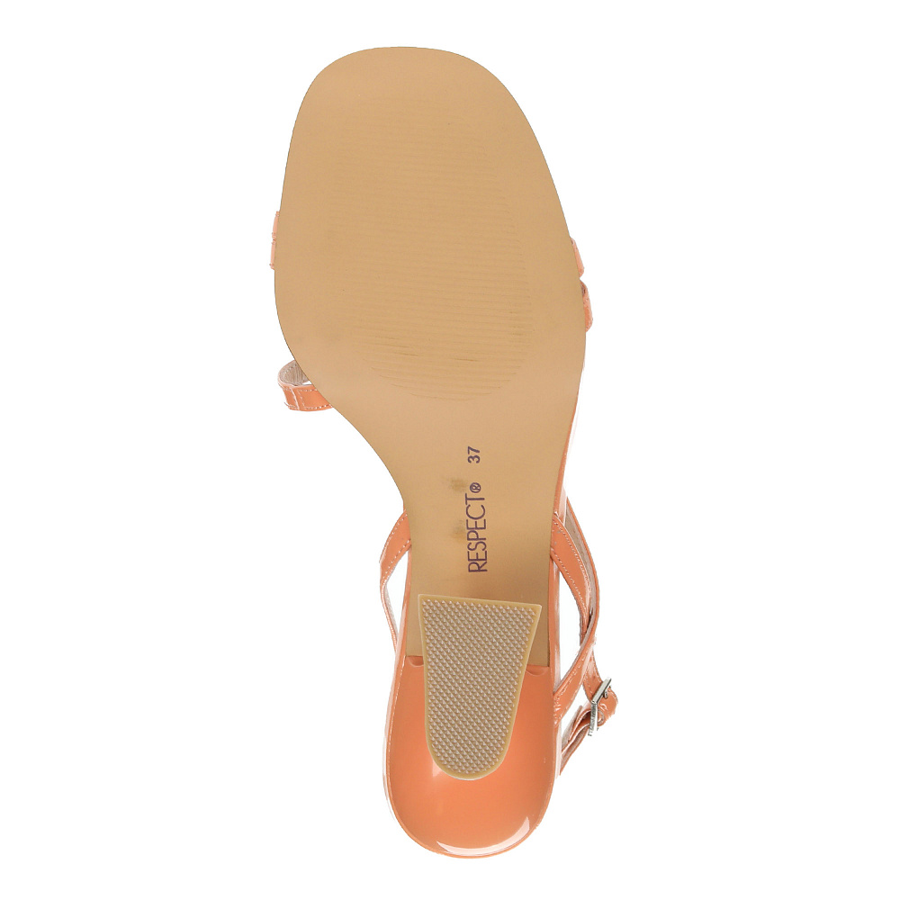 Оранжевые босоножки с фигурным каблуком Respect