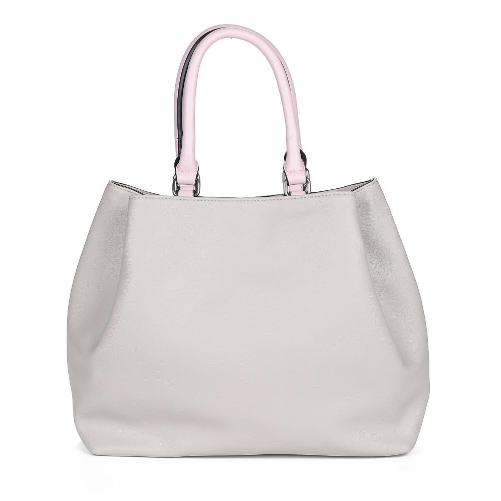 Серо-розовая сумка тоут из экокожи Portofiano