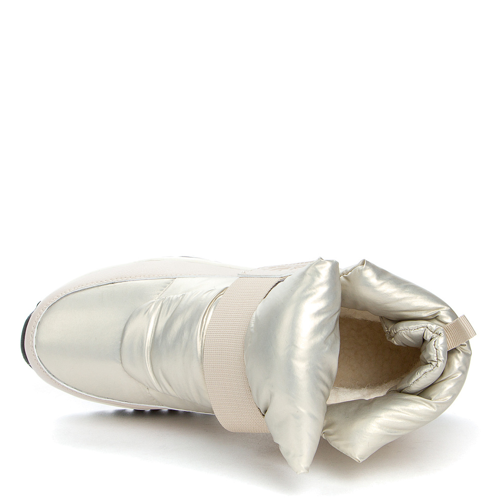 Бежевые дутики из экокожи и текстиля Respect