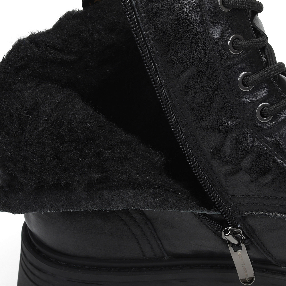 Черные зимние ботинки из гладкой кожи RESPECT PREMIUM