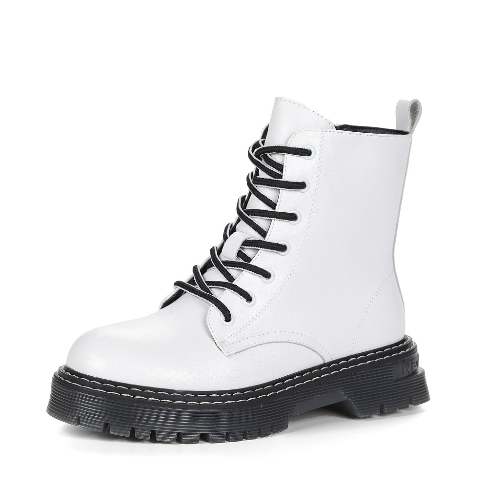 Белые ботинки из кожи на подкладке из шерсти Respect