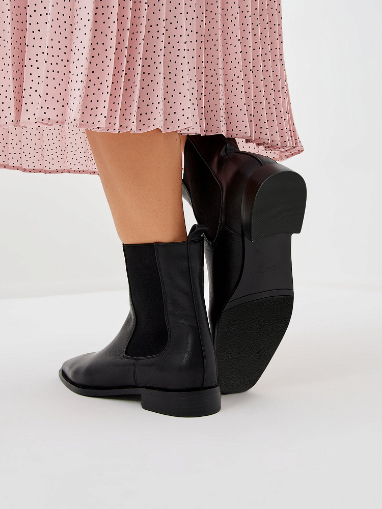 Черные ботинки из кожи Respect