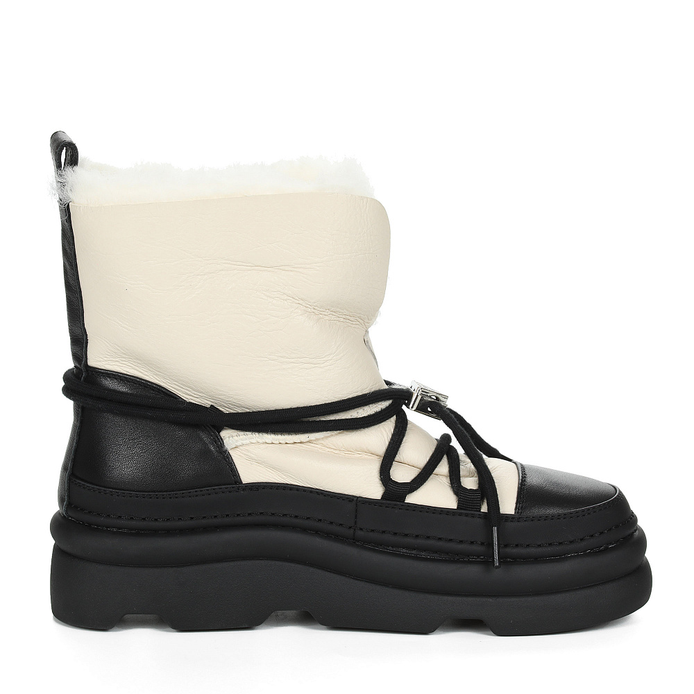 Зимние ботинки из кожи рисового цвета Respect