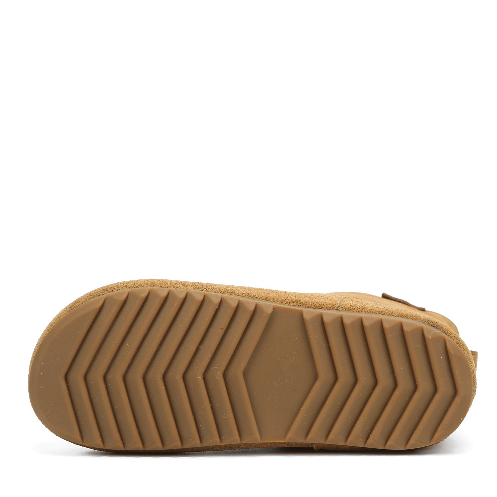 Бежевые зимние полусапоги из бархатистого велюра Respect