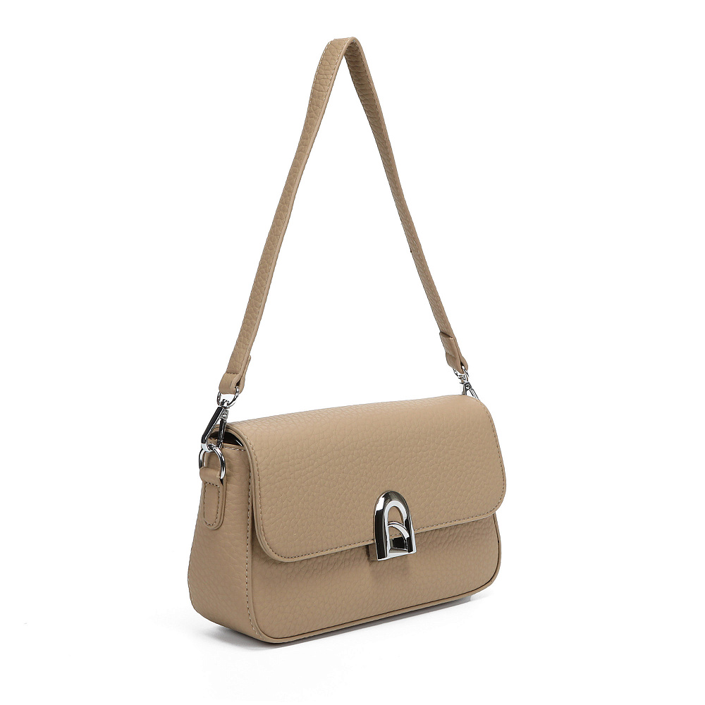 Бежевая сумка мессенджер из экокожи Portofiano