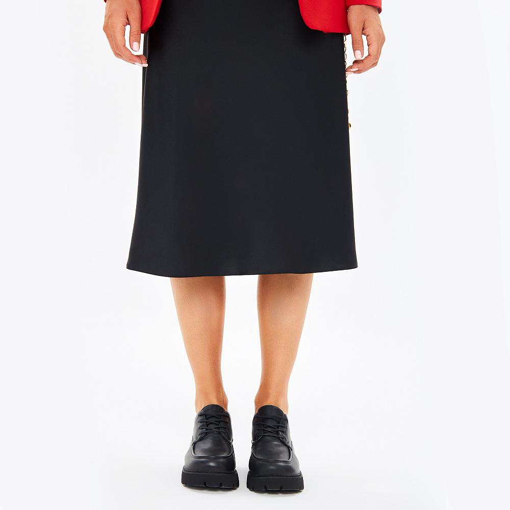 Черные закрытые туфли на шнурках из кожи без подкладки на утолщенной подошве Respect