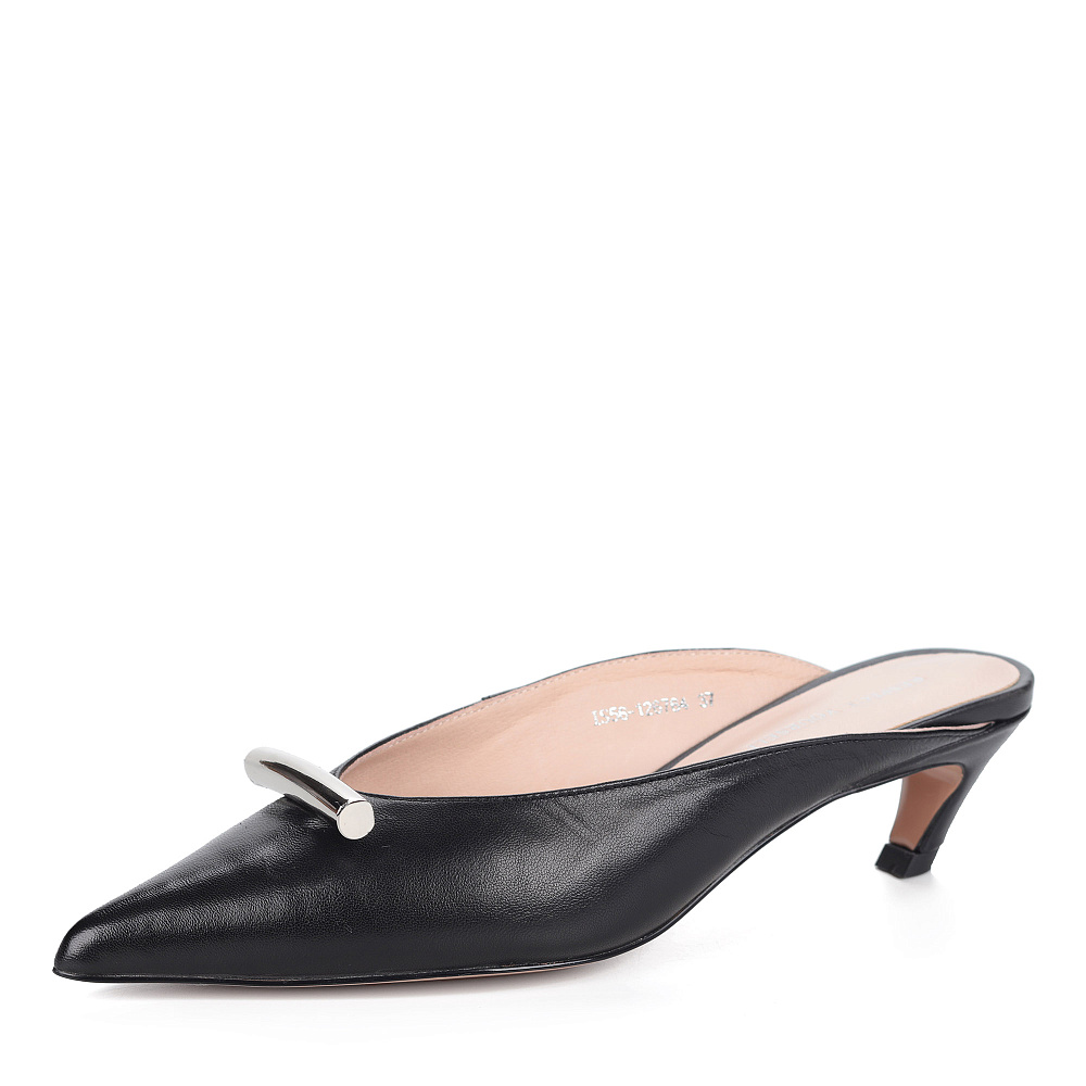 Черные мюли с декором на каблуке Respect