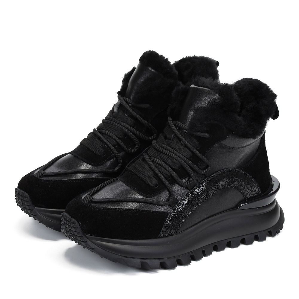 Черные зимние кроссовки из кожи RSP LAB