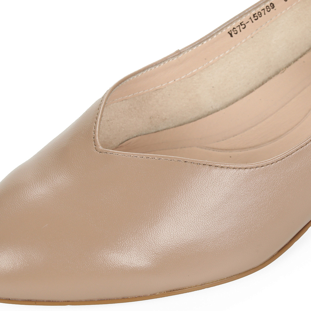 Темно-бежевые туфли лодочки из гладкой кожи Respect