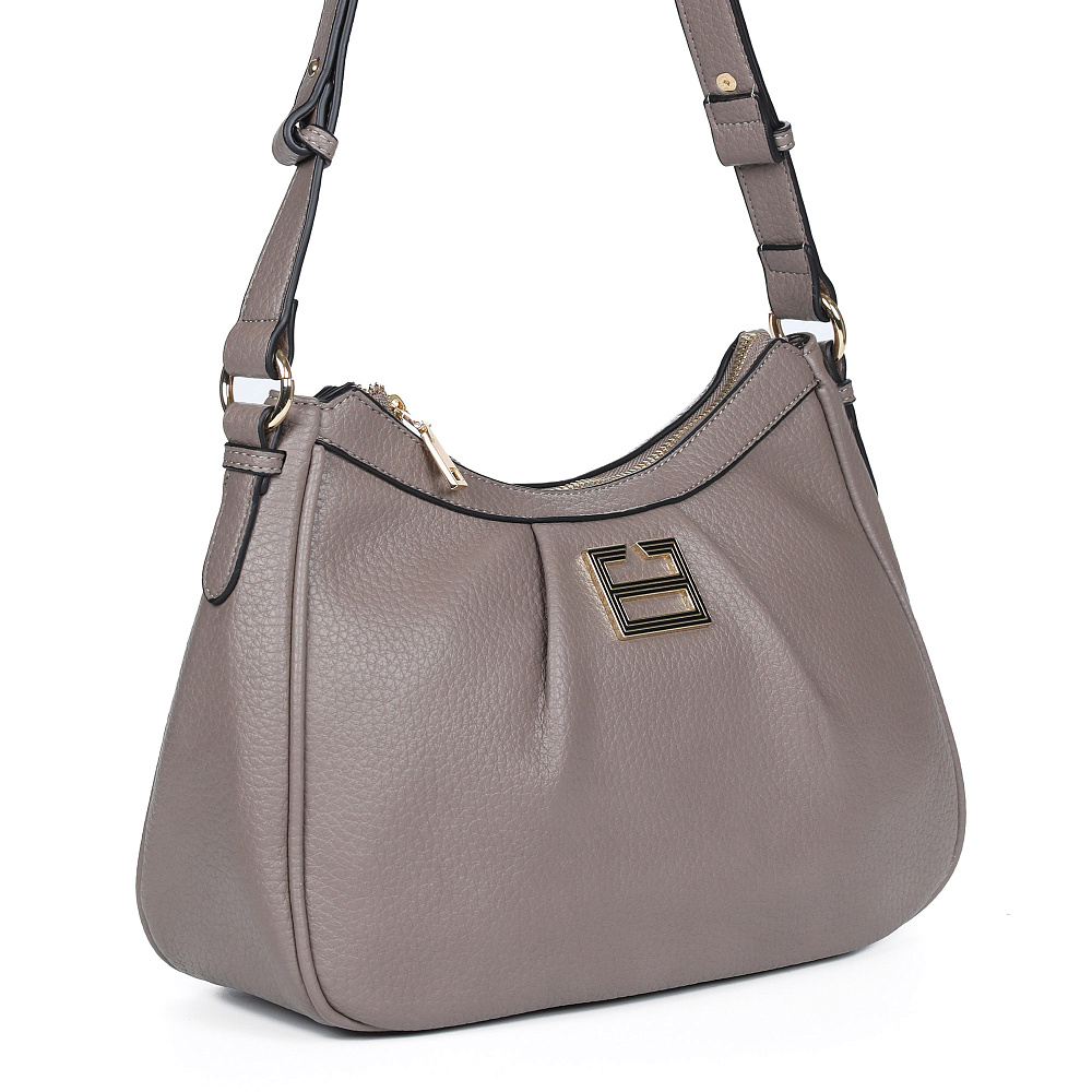 Светло-коричневая сумка-багет из экокожи Respect