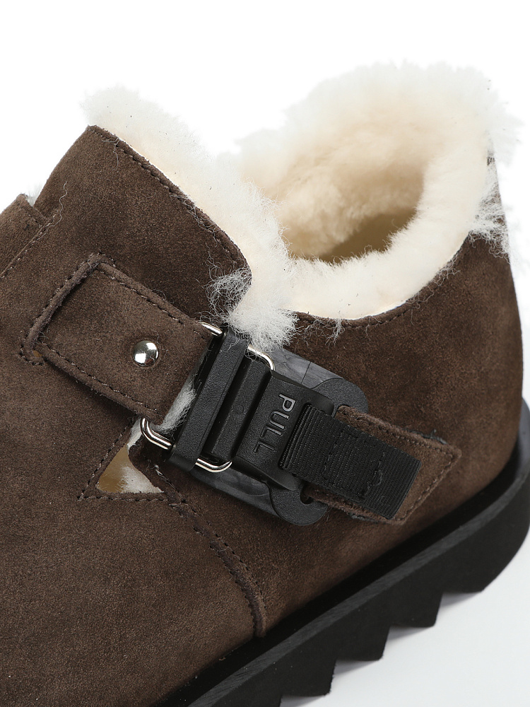 Коричневые утепленные полуботинки из бархатистого велюра Respect