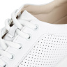Белые туфли на шнурках из кожи с перфорацией на подкладке из натуральной кожи