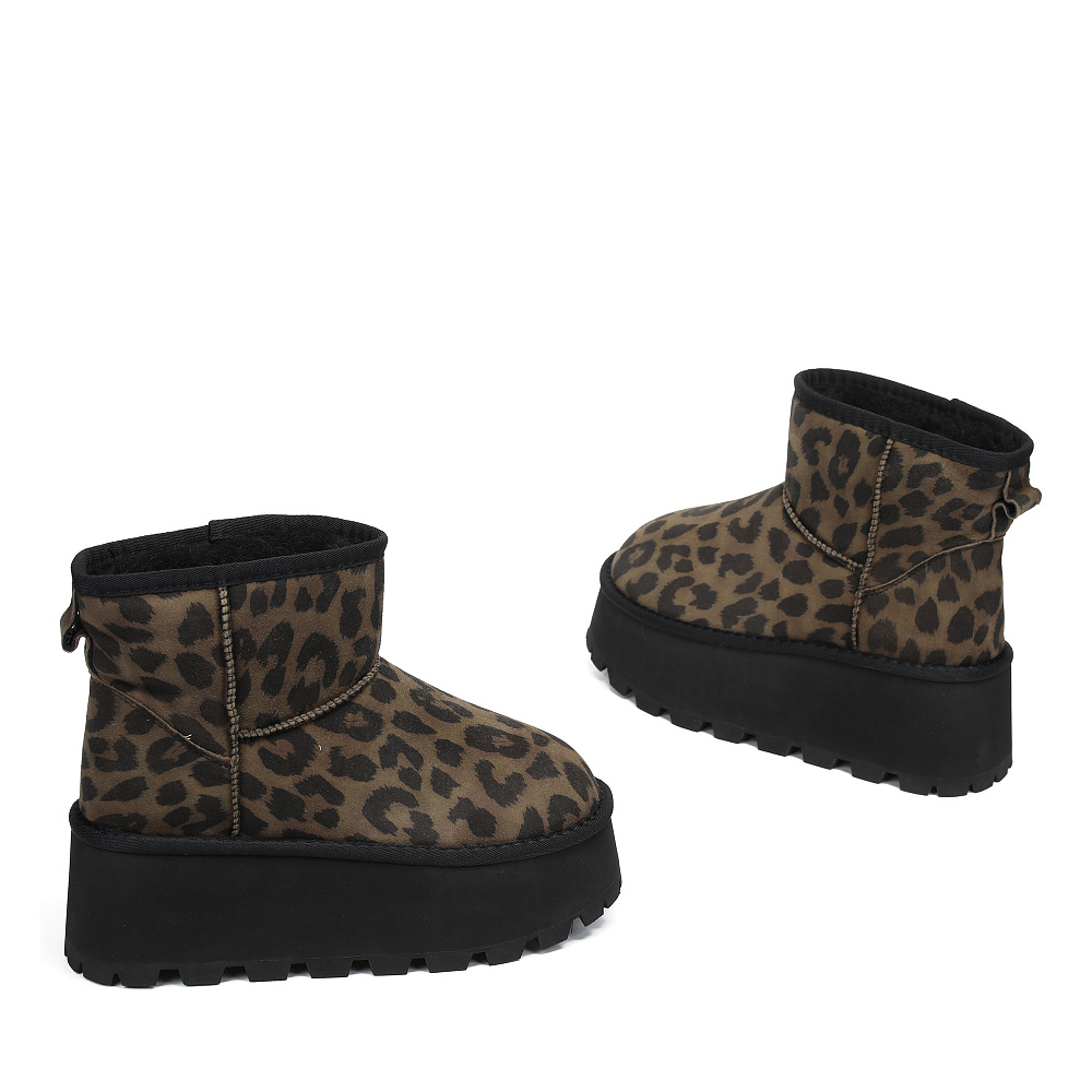 Угги из велюра с леопардовым принтом Respect