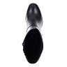 Черные кожаные сапоги на высоком каблуке