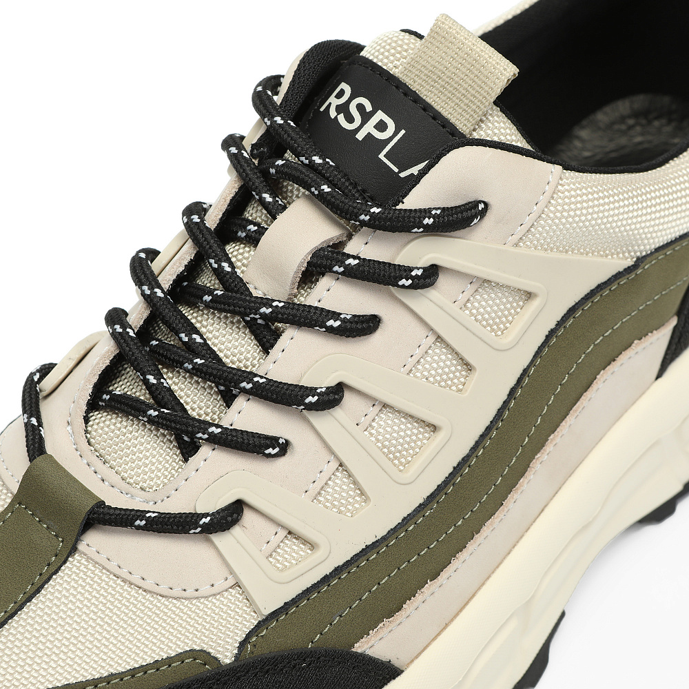 Бежевые кроссовки из текстиля и кожи RSP LAB